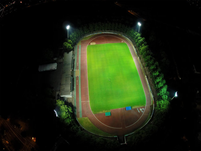 Stadion von oben-Drohnenaufnahme