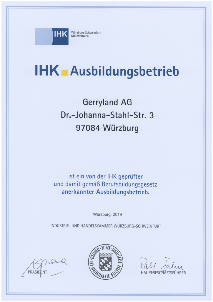 IHK Ausbildungszertifikat