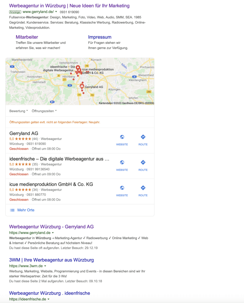 Gerryland AG Werbeagentur Würzburg SEO Platzierung